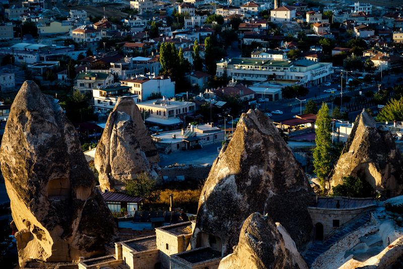 Cave Hotels and the Rest of the Town, Goreme, Cappadocia, Turkey