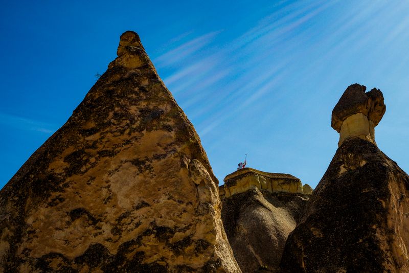 Selfie Atop the Rocks at Paşabağ, Cappadocia, Turkey