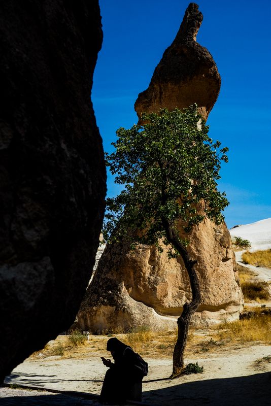 Alone in the Valley of Paşabağ, Cappadocia, Turkey
