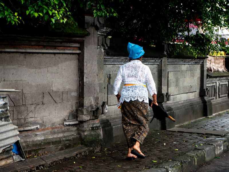 A Blue Bag For Rain Cover, Ubud, Bali, Indonesia