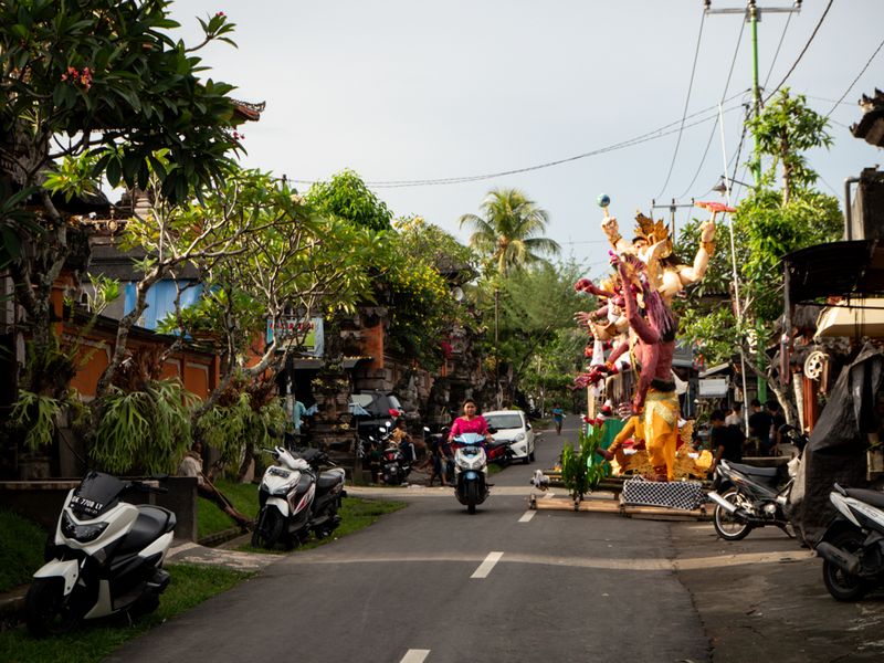Ogoh-Ogoh Line the Streets, Ubud, Bali, Indonesia