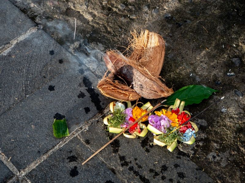 Incense and Offerings on the Streets, Bali, Indonesia
