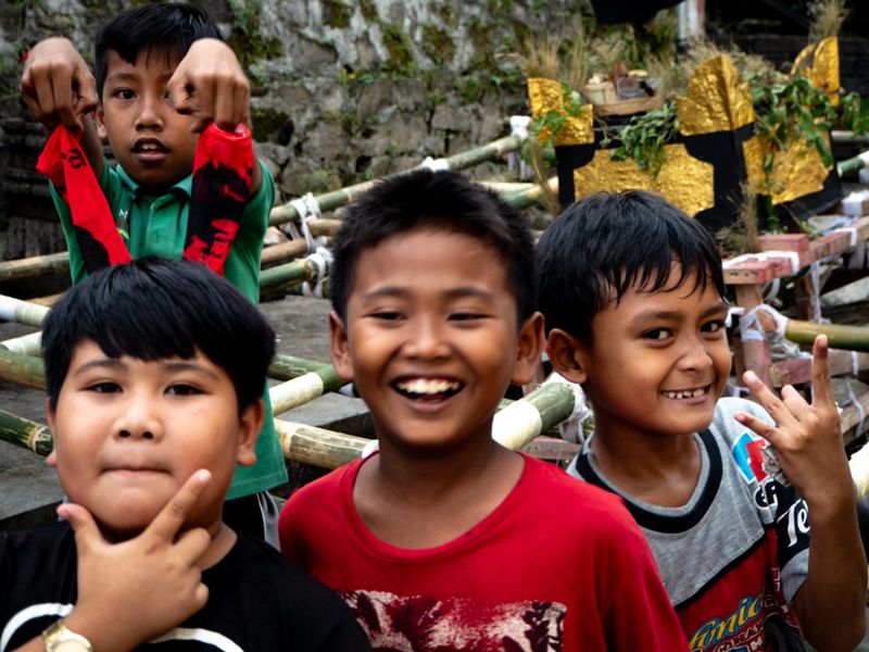 Boys Playing in the Streets, Ubud, Bali, Indonesia