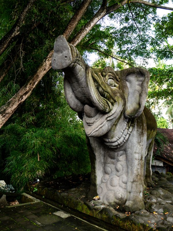 At the Entrance for the Elephant Cave, Goa Gajah, Bali, Indonesia