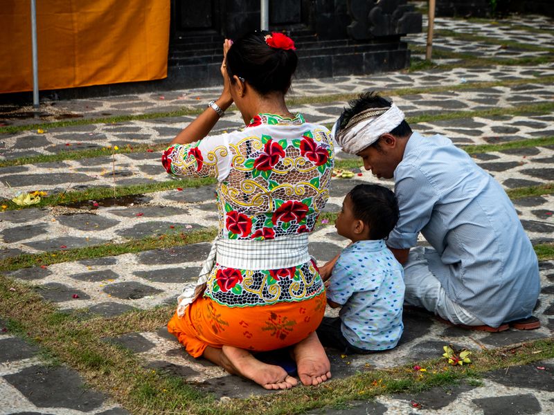 Worshipping in the Temple, Bali, Indonesia