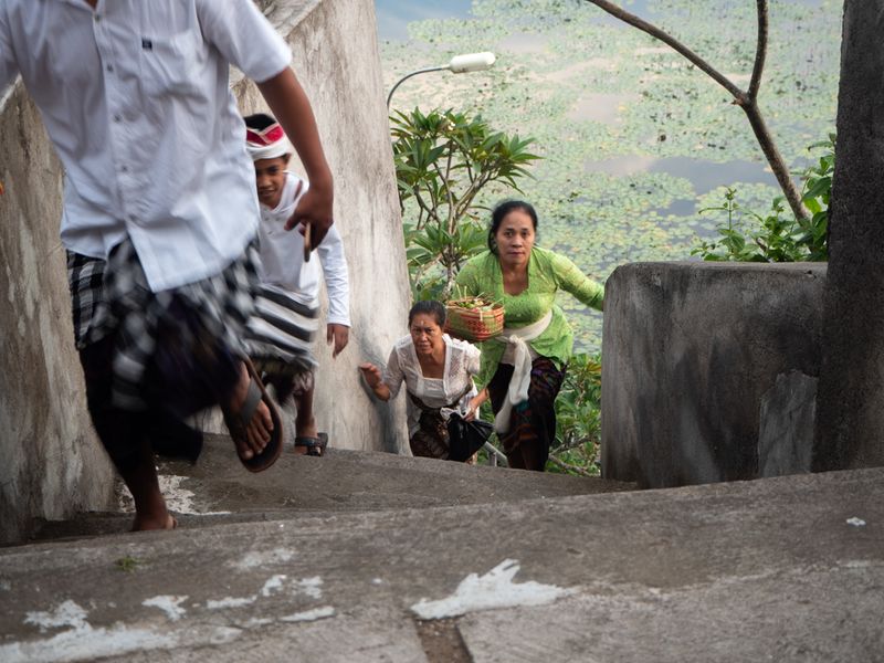Up the Steps to the Temple, Candidasa, Bali, Indonesia
