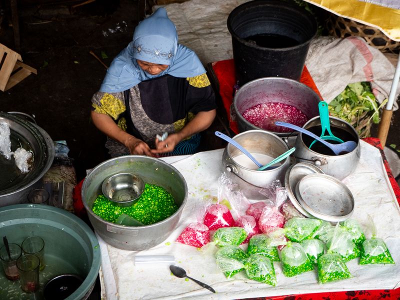 Pink and Green in the Market, Bali, Indonesia