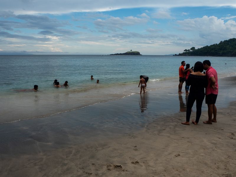 Beach Scene in Candidasa, Bali, Indonesia