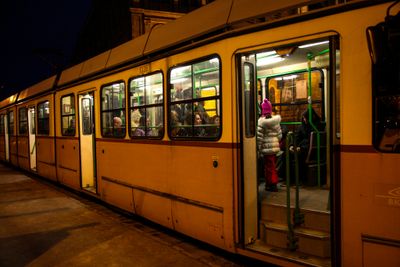 Nighttime Tram, Budapest