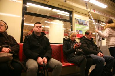 On the Budapest Metro, Hungary