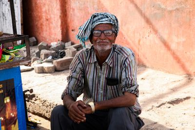 Man by the Pink City Walls, Jaipur, India