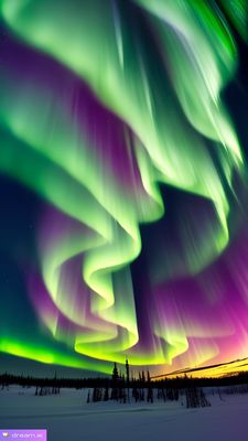 Arctic winter aurora borealis
