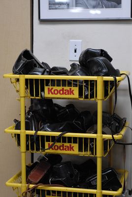 Film camera case rack.