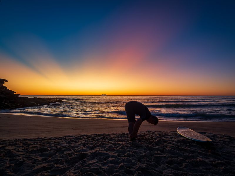 Stretching Before Surfing