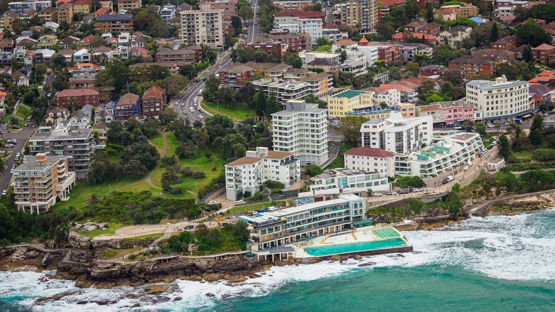Sydney From a Helicopter - Bondi Icebergs Club