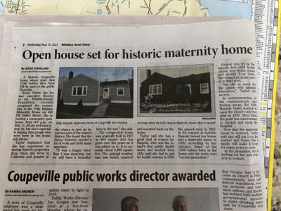 Newspaper report of maternity home remodel