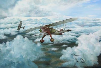 Flying over Teruel painting 