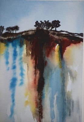 Ink, watercolor landscape - 2022