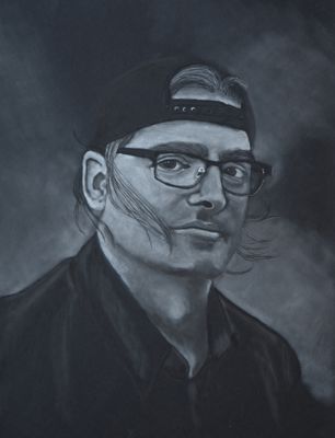 Coping - pastel and charcoal on black paper