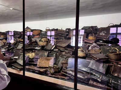 At Auschwitz. All remaining images are from here. Luggage