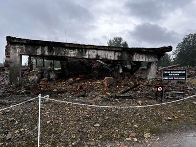 Destroyed crematorium…
