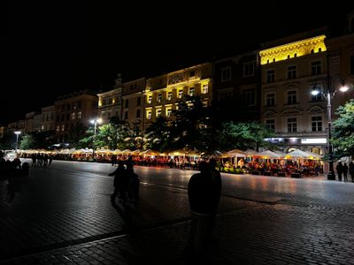 Krakow Center at night. Very lively!
