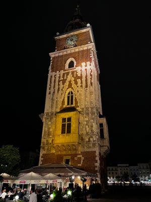 Town Hall Tower lit up