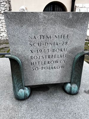 Stone naming the 30 Jews killed by Nazis on this location in 1943