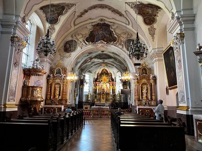Beautiful interior, several worshippers present when I took the picture.  Felt out of place