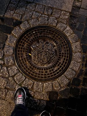 Manhole cover.