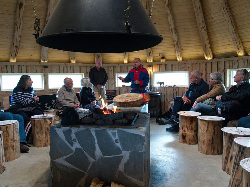 Around the fireplace