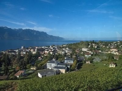 View onto Montreux and Lake Geneva