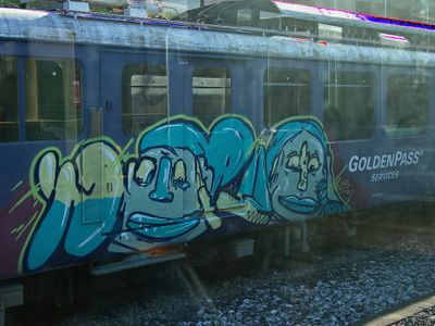 Graffity on old GoldenPass car
