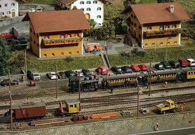 Mountain village with narrow gauge railway
