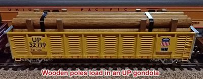 Wooden poles in an UP gondola