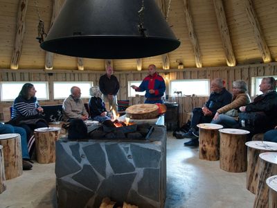 Around the fireplace