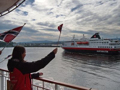 Waving to the sister ship