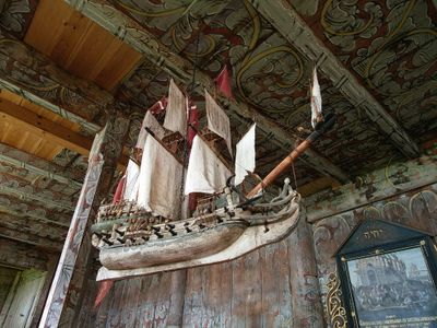 Ship model off the cealing of the stave church