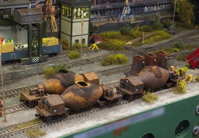 Torpedo cars at the US steel mill
