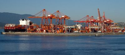 Container port in Vancouver