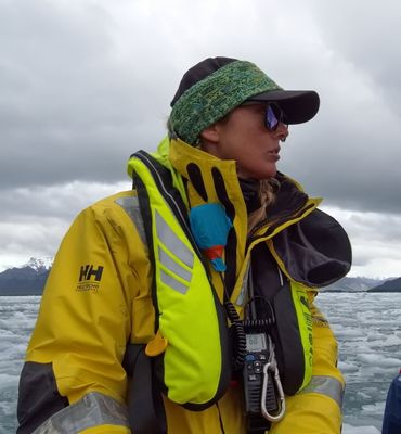 Our friendly Zodiac captain Lauren