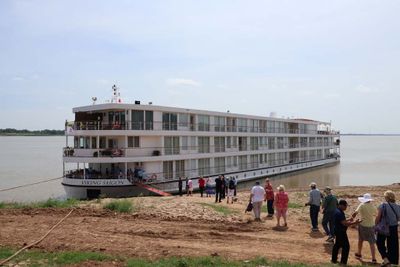 VIKING MEKONG WAITING TO CRUISE TO PHNOM PENH
