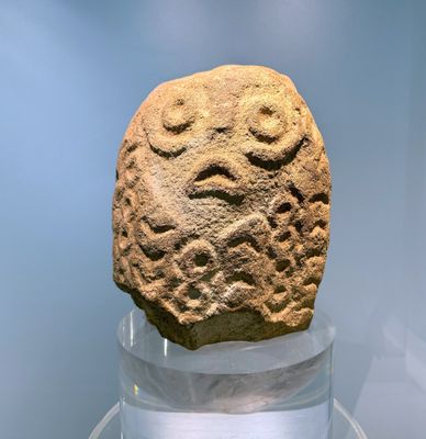 Lepenski Vir Archaeological Park-sculptures represent human heads