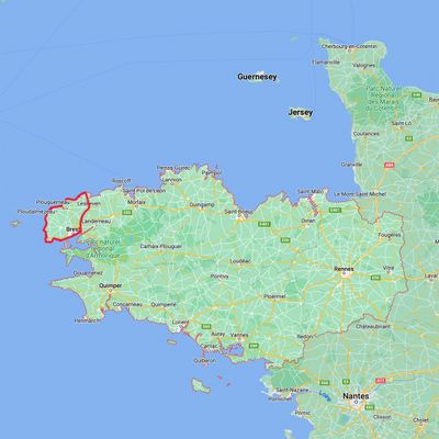 Carte pour vous montrer la petite partie de la Bretagne que nous avons visite.