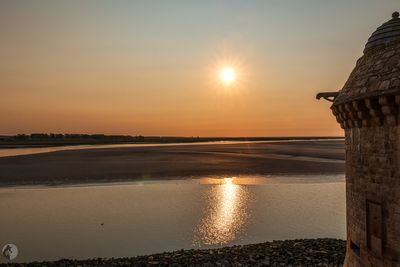Coucher de soleil sur la baie du Mont Saint Michel