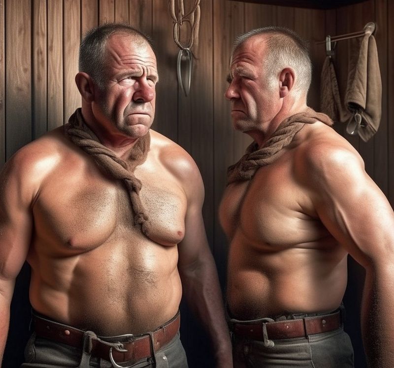 ai generated bdsm gay hairy men slaves.jpeg