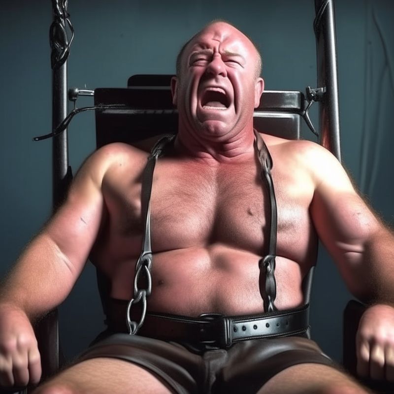 ai generated bdsm gay hairy men bald policeman.jpeg