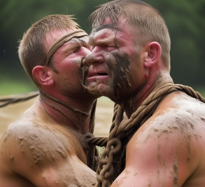 ai generated bdsm gay hairy men beefy couple.jpeg