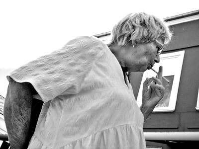 Smoking granny