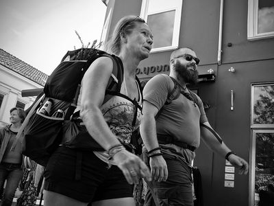 Back packers in town